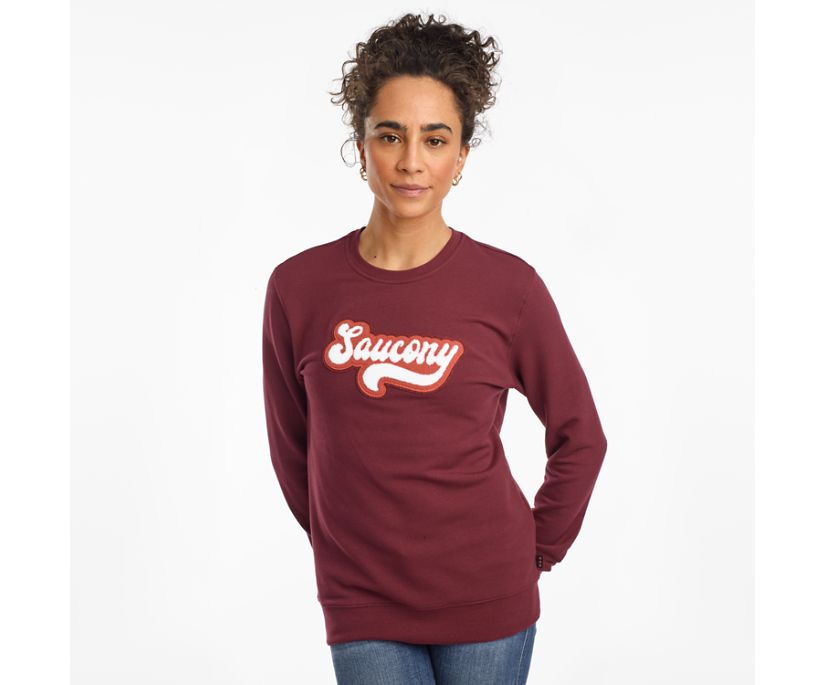 Saucony Rested Crewneck Women\'s Shirts Burgundy | AU 283VRWD